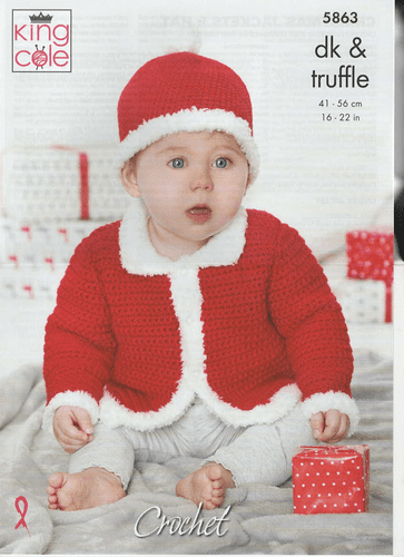 King Cole Christmas Jackets and Hat in DK (5863)