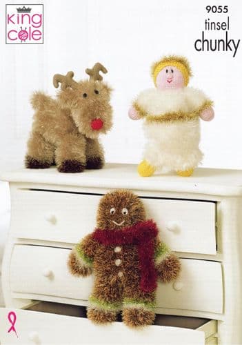 King Cole Christmas Knitting Pattern in Tinsel Chunky (9055)