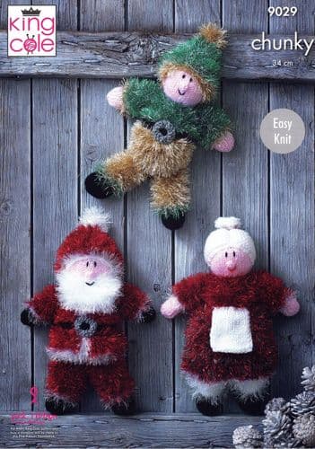 King Cole Christmas Toys Knitting Pattern in Tinsel Chunky (9029)