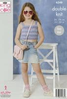 King Cole Girls Cardigan & Top Knitting Pattern in Jamboree DK (6348)