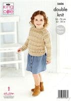 King Cole Girls Sweater & Cardigan Knitting Pattern in Island Beaches (5606)