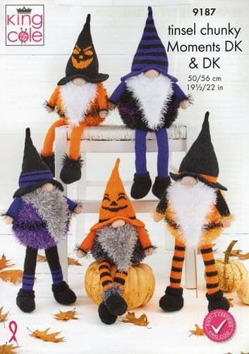 King Cole Halloween Gonks Knitting Pattern in Chunky & DK (9187)