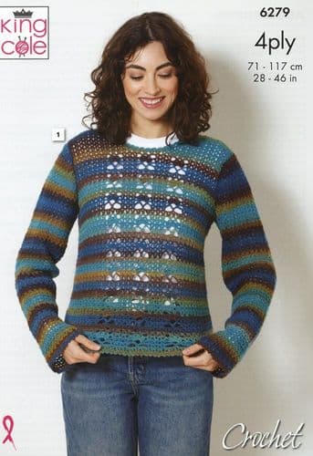 King Cole Ladies Accessories Crochet Pattern in Rebel 4ply (6279)