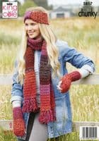 King Cole Ladies Accessories Knitting Pattern in Autumn Chunky (5817)