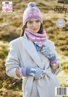 King Cole Ladies Accessories Knitting Pattern in Nordic Chunky (5908)