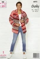King Cole Ladies Cardigan & Poncho Knitting Pattern in Nordic Chunky (6073)