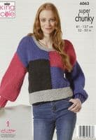 King Cole Ladies Cardigan & Sweater Knitting Pattern in Celestial Super Chunky (6063)