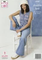 King Cole Ladies Cardigan & Waistcoat Knitting Pattern in Jamboree DK (6355)