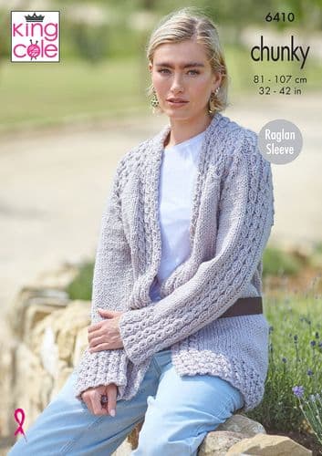 King Cole Ladies Cardigans Knitting Pattern in Dalesway Chunky (6410)