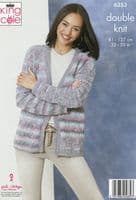 King Cole Ladies Cardigans Knitting Pattern in Jamboree DK (6353)