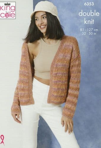 King Cole Ladies Cardigans Knitting Pattern in Jamboree DK (6353)