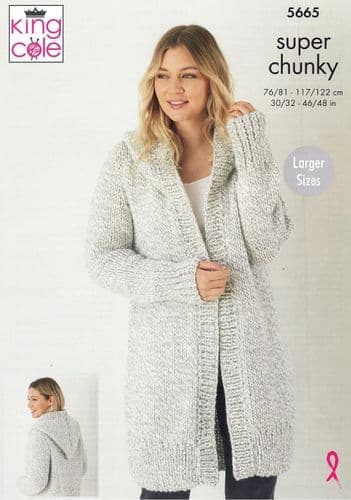 King Cole Ladies Jackets Knitting Pattern in Timeless (Classic) Super Chunky (5665)