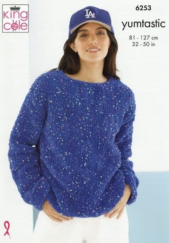 King Cole Ladies Sweater & Tank Knitting Pattern in Yumtastic Chunky (6253)