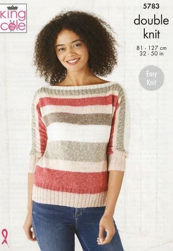 King Cole Ladies Sweater & Top Knitting Pattern in DK (5783)