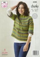 King Cole Ladies Sweaters Knitting Pattern in Cottagespun Chunky (6248)