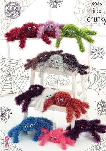King Cole Spiders Knitting Pattern in Tinsel Chunky (9086)