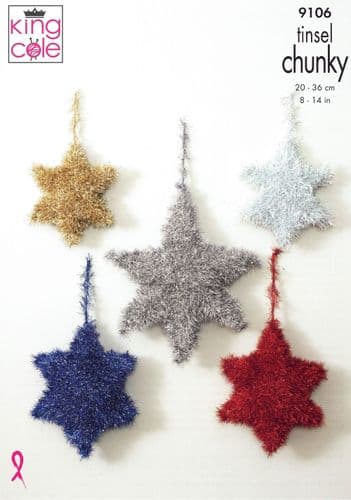 King Cole Stars Knitting Pattern in Tinsel Chunky (9106)