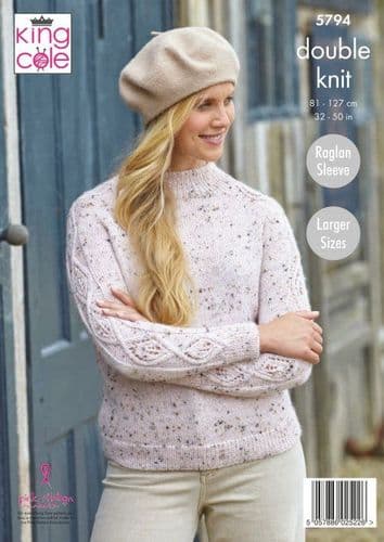 King Cole Sweaters Knitting Pattern in Homespun DK (5794)