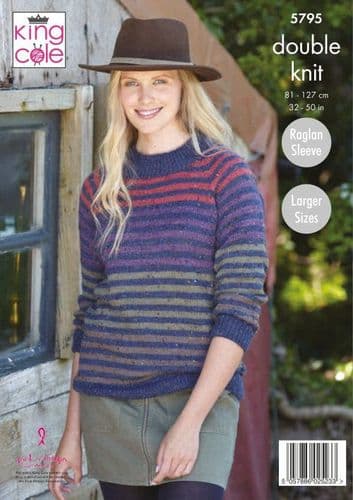 King Cole Sweaters Knitting Pattern in Homespun DK (5795)