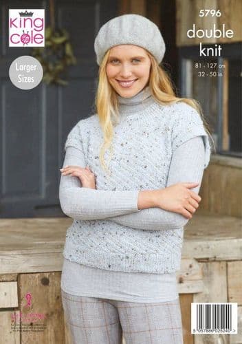 King Cole Tank Tops Knitting Pattern in Homespun DK (5796)