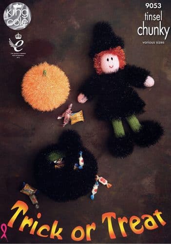 King Cole Trick or Treat Knitting Pattern in Tinsel Chunky (9053)