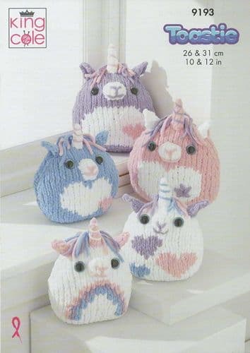 King Cole Unicorn Toys Knitting Pattern in Super Chunky (9193)