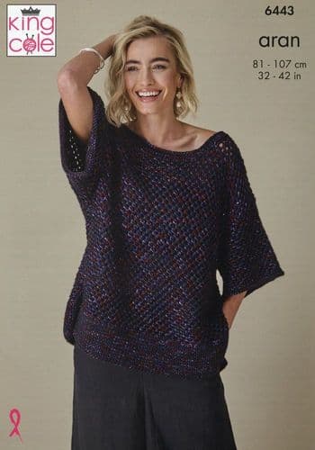 King Cole Waistcoat & Top Knitting Pattern in Firefly Aran (6443)