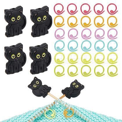Knitting Tool Kit - Needle Protectors & Stitch Markers - Cats [W2.2A]