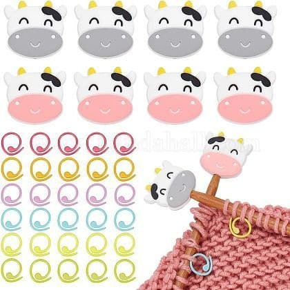 Knitting Tool Kit - Needle Protectors & Stitch Markers - Cows [W1.3B]