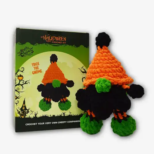 Knitty Critters - Halloween Amigurumi Crochet Kit - Trick the Gnome