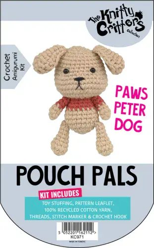 Knitty Critters - Pouch Pals - Paws Peter Dog