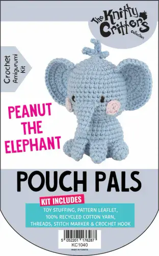Knitty Critters - Pouch Pals - Peanut the Elephant