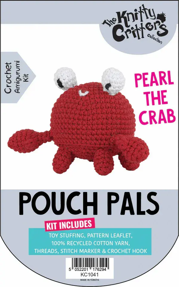 Knitty Critters - Pouch Pals - Pearl the Crab
