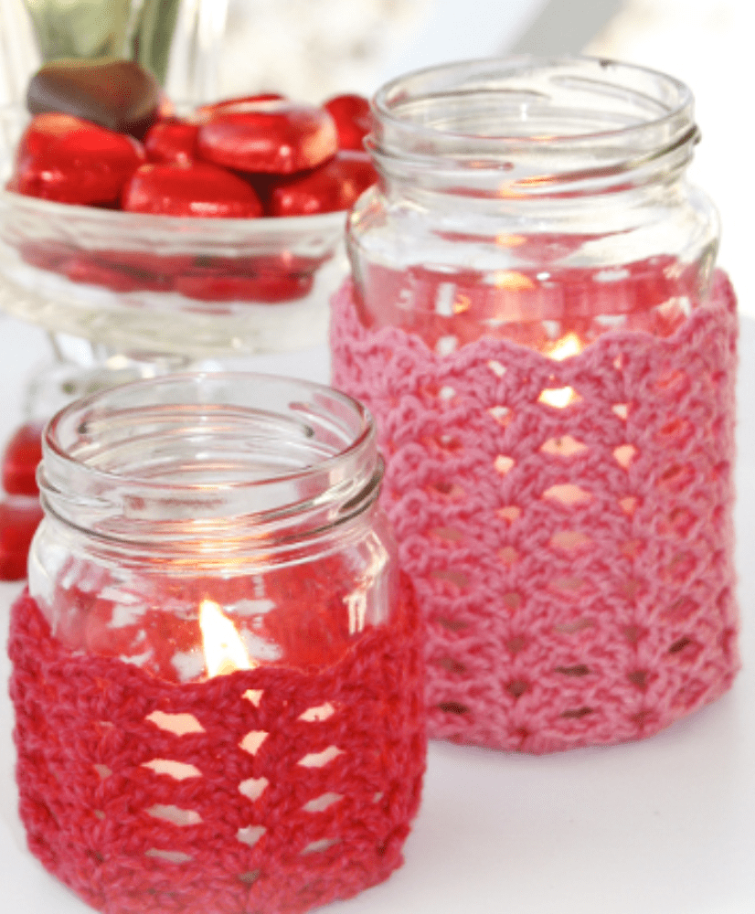 Love Candle Holder Cover Crochet Kit