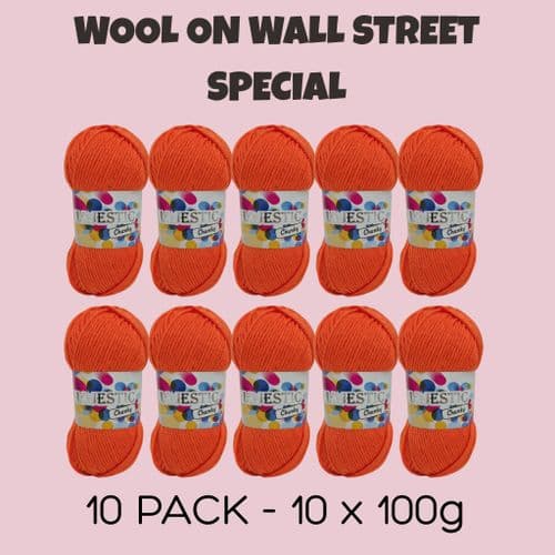 Majestic Aran -(Labelled Chunky) (2904) Bright Orange 10 x 100g