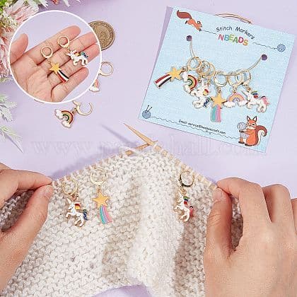 NBEADS Rainbows & Unicorn Stich Markers - Set of 12 (W6.2A)