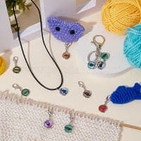 NBEADS Round Eye Charm Stich Markers - Set of 12 (W7.2B)