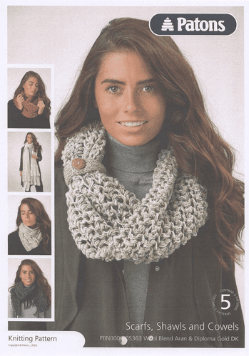 Patons Scarfs, Shawls and Cowels in Aran (5363)