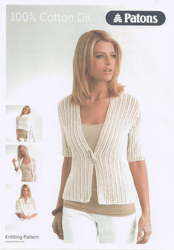Patons Summer Knits Jacket and Wrap in 100% Cotton DK (5376)