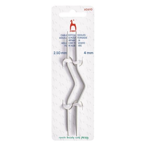 Pony Cable Stitch Needles Bent Sizes 2.5 & 4mm