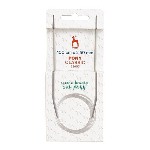 Pony Circular Knitting Needles - 100cm - 2.5mm-10mm