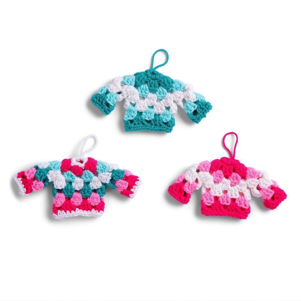 Red Heart Crochet Granny Sweater Ornament Free Download