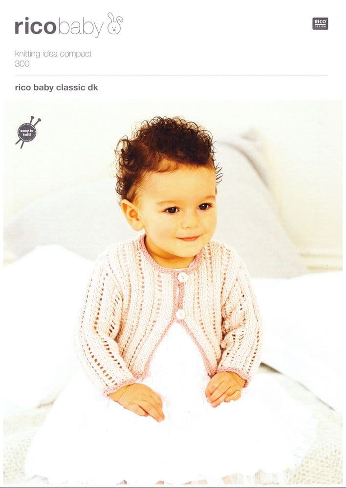Rico Babies/Childrens Cardigans Knitting Pattern in Rico Baby Classic