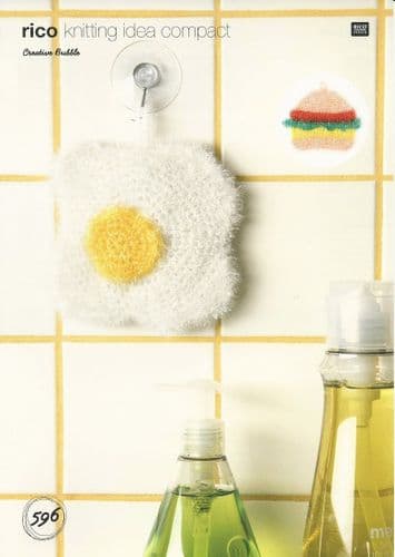 Rico Fried Egg and Burger Bath/Shower Scrubby Crochet Pattern in Creative Bubble (596)