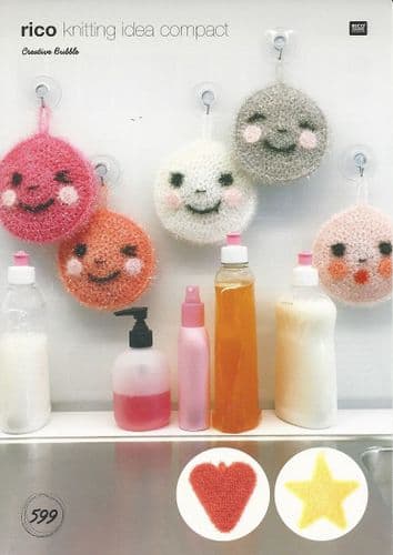 Rico Heart, Star and Emoji Scrubby Crochet Pattern in Creative Bubble (599)
