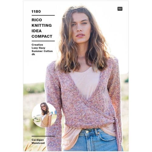 Rico Ladies Cardigan / Waistcoat Knitting Pattern in Lazy Hazy Summer Cotton DK (1180)
