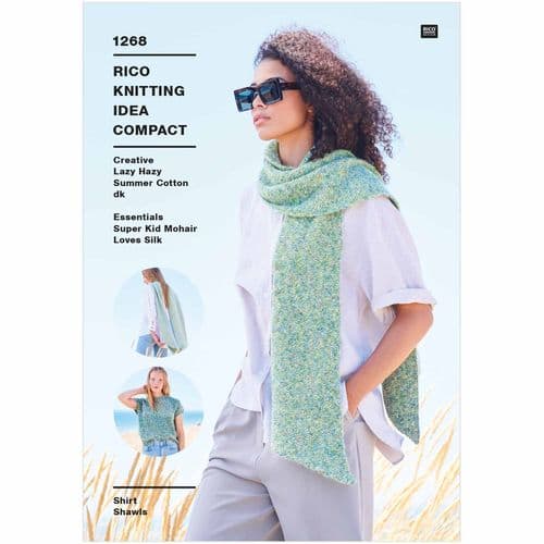 Rico Ladies Shirt / Shawl Knitting Pattern in Lazy Hazy Summer Cotton DK (1268)