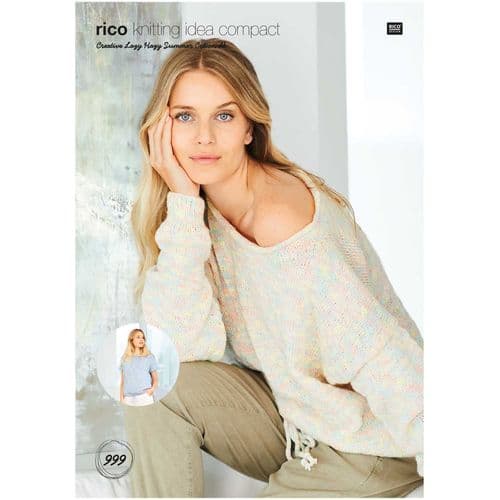 Rico Ladies Sweater / Top Knitting Pattern in Lazy Hazy Summer Cotton DK (999)