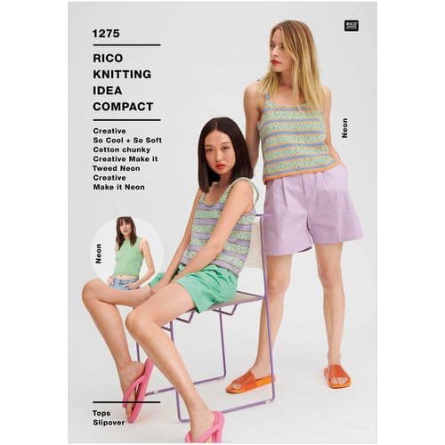 Rico Ladies Top / Slipover Knitting Pattern in So Cool + So Soft Cotton Chunky (1275)