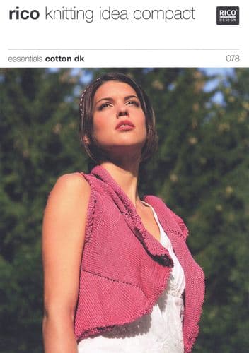 Rico Ladies Vest Knitting Pattern in Essentials Cotton DK (078)